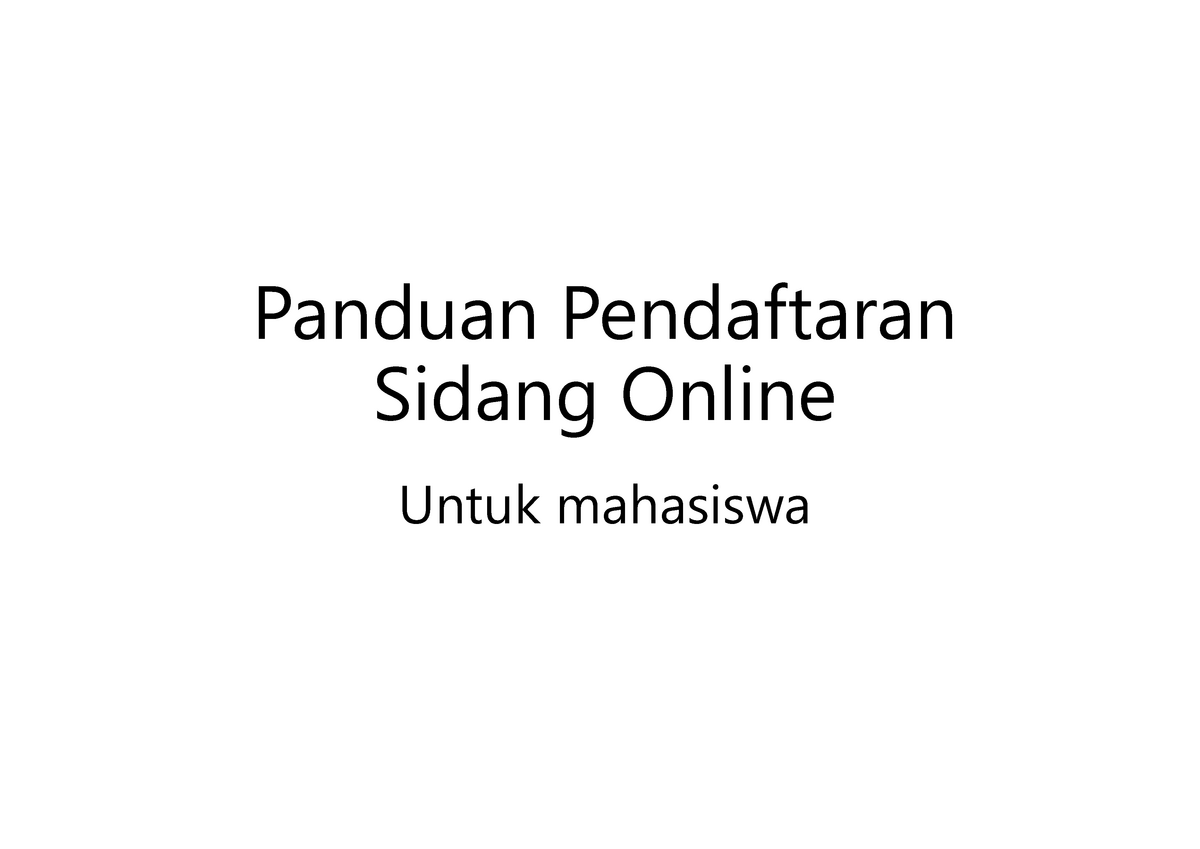 Panduan Pendaftaran Sidang Skripsi Online (untuk Mahasiswa) - Panduan ...