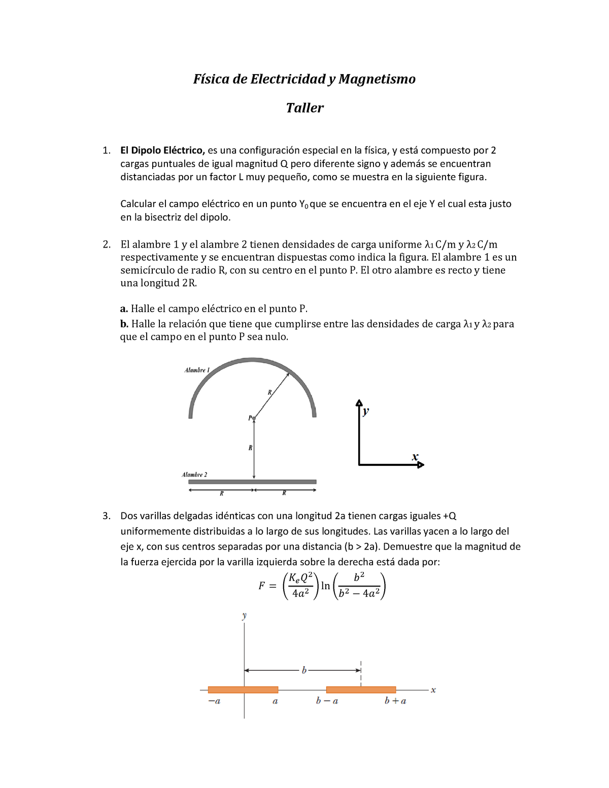 Taller GR3DFGHJ JJHGHG HHGGG IIJJIJ - quimicA - Electricidad y Magnetismo  Taller - Studocu