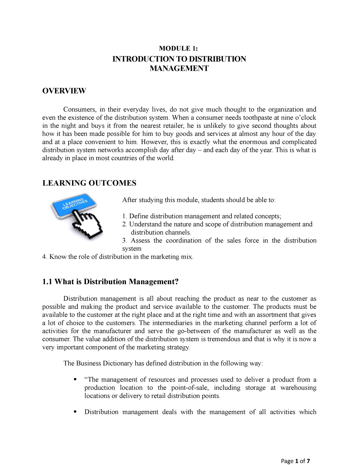 case study about distribution management