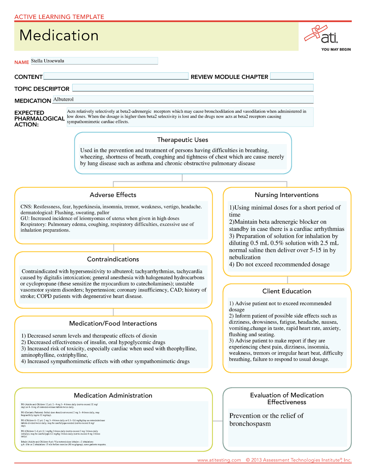 Albuterol ITS USES AND THE EFFECTS OF IT - Adverse Effects ...