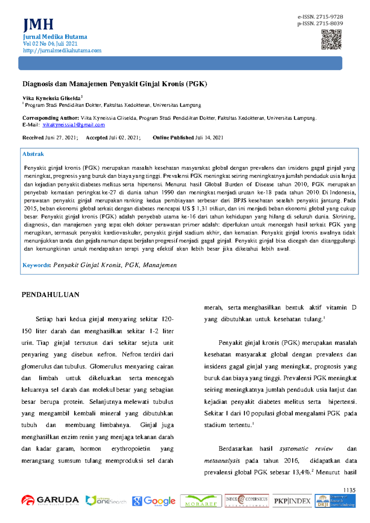 Materi Kmb - Diagnosis Dan Manajemen Penyakit Ginjal Kronis (PGK) Vika ...