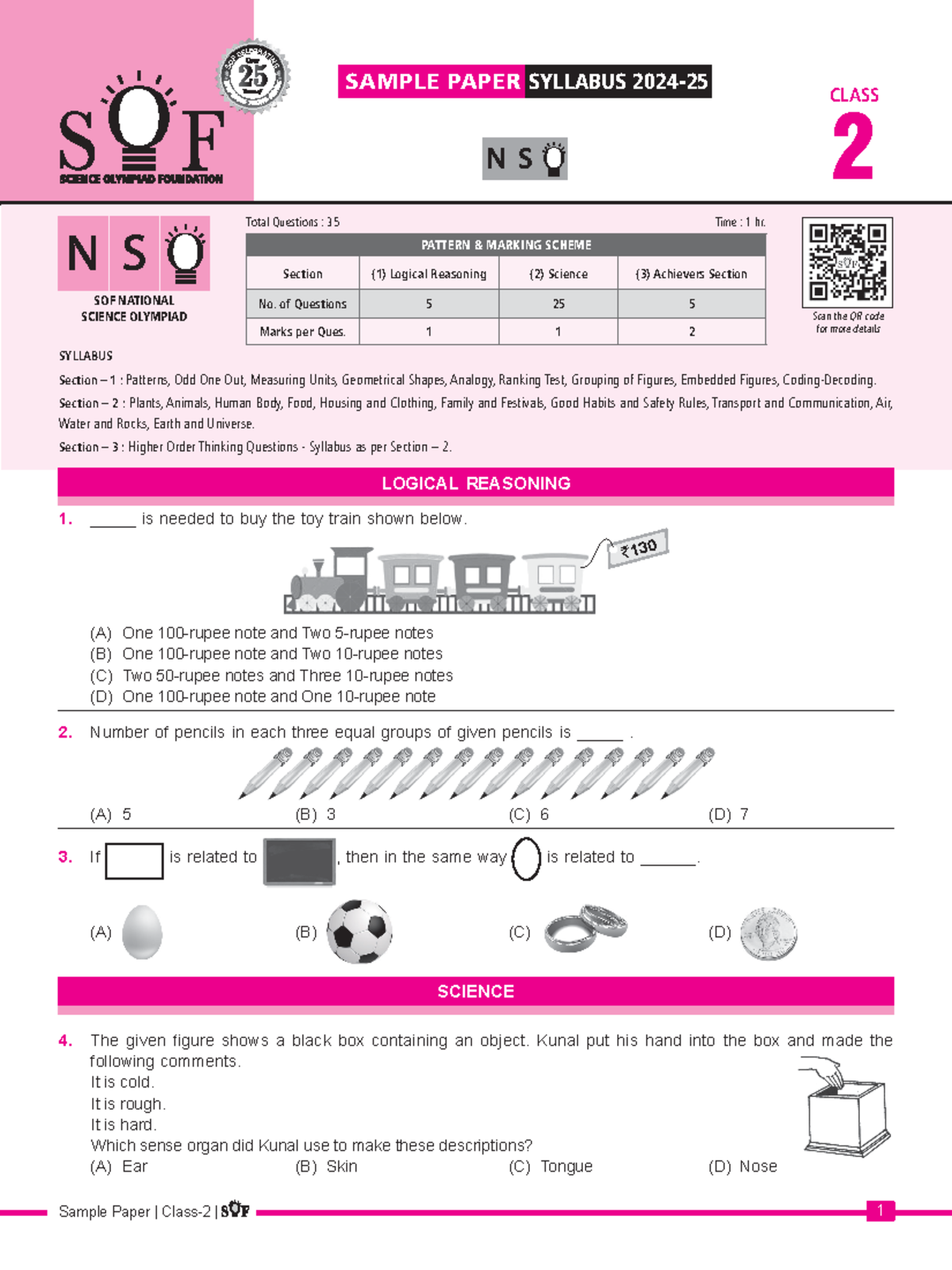 Nso sample paper class-2 - Sample Paper | Class-2 | 1 SAMPLE PAPER ...