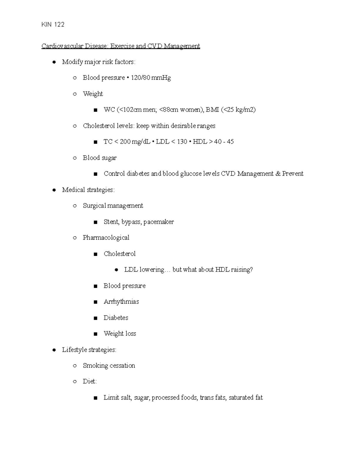 Cardiovascular Disease Exercise and CVD Management - .. but what about ...