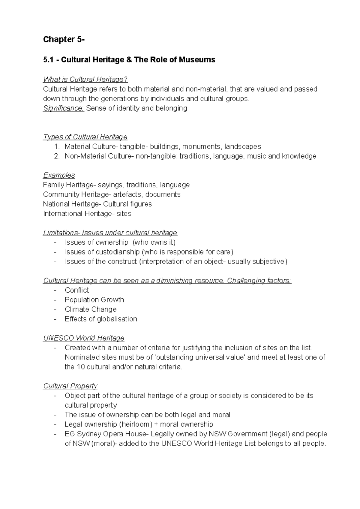 Prelim Ancient History: Cultural Heritage & The Role of Museums ...