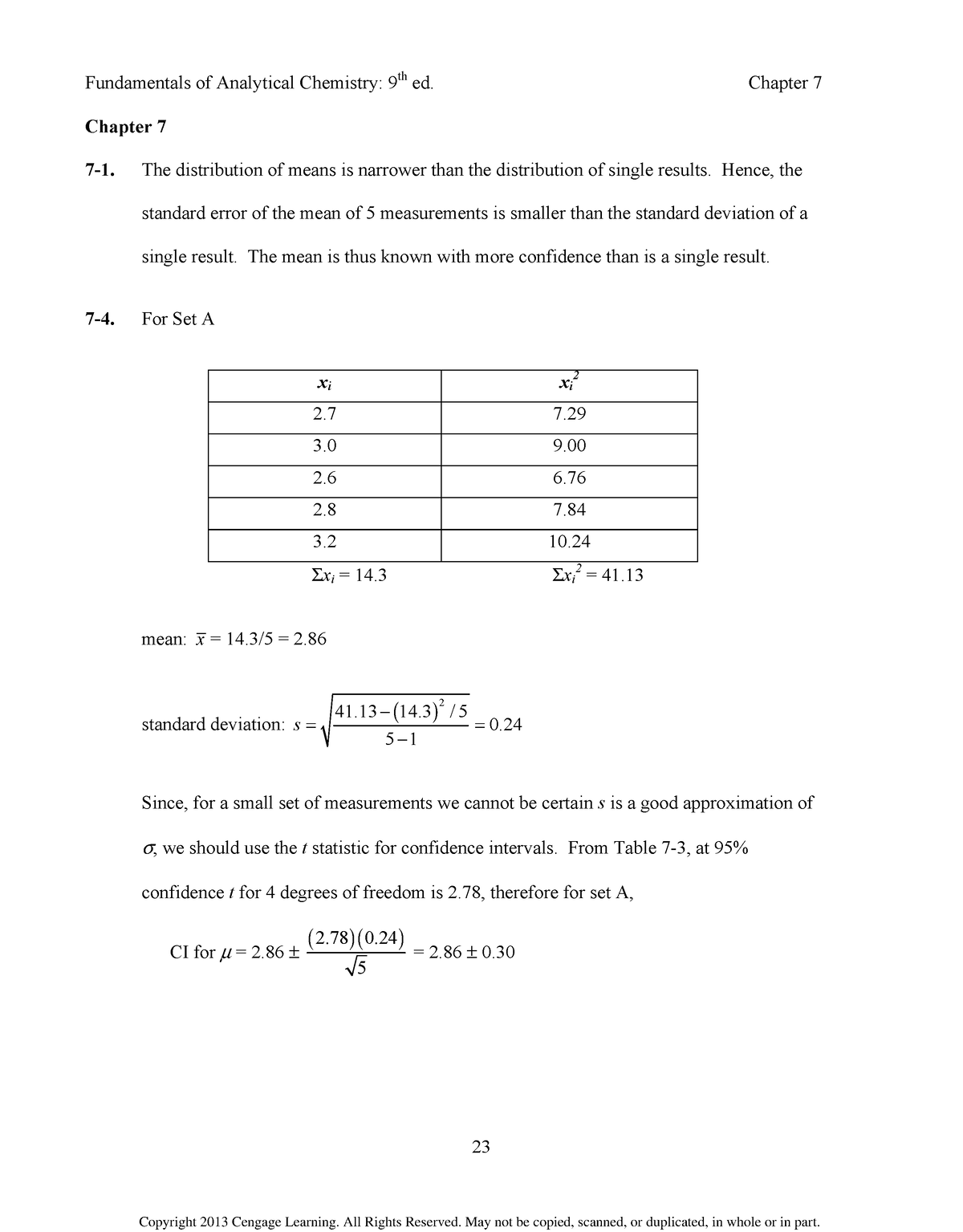 CAP 7 - NOTHING - Chapter 7 7-1. The Distribution Of Means Is Narrower ...