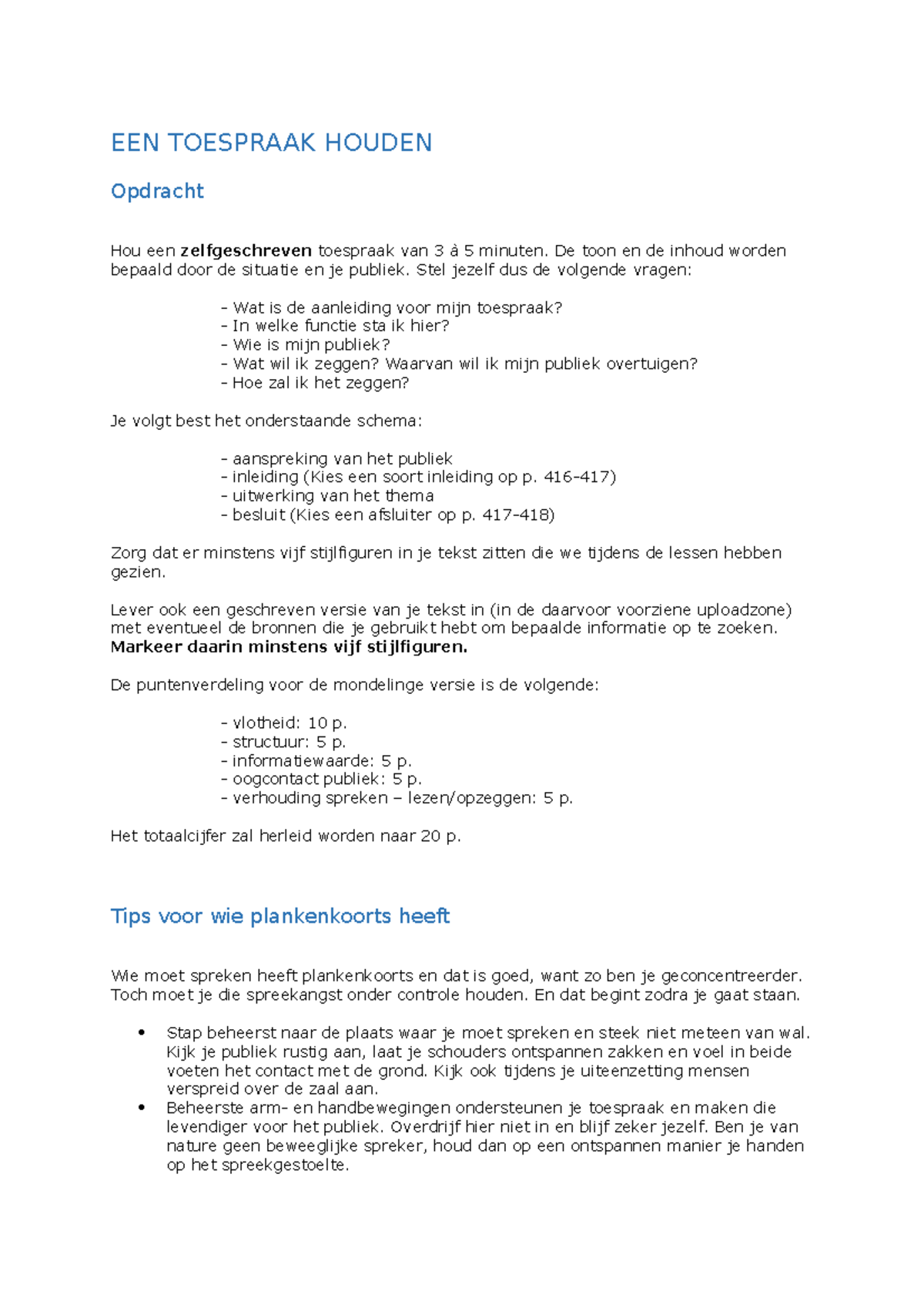 Opdracht toespraak 2022 - EEN TOESPRAAK HOUDEN Opdracht Hou een ...