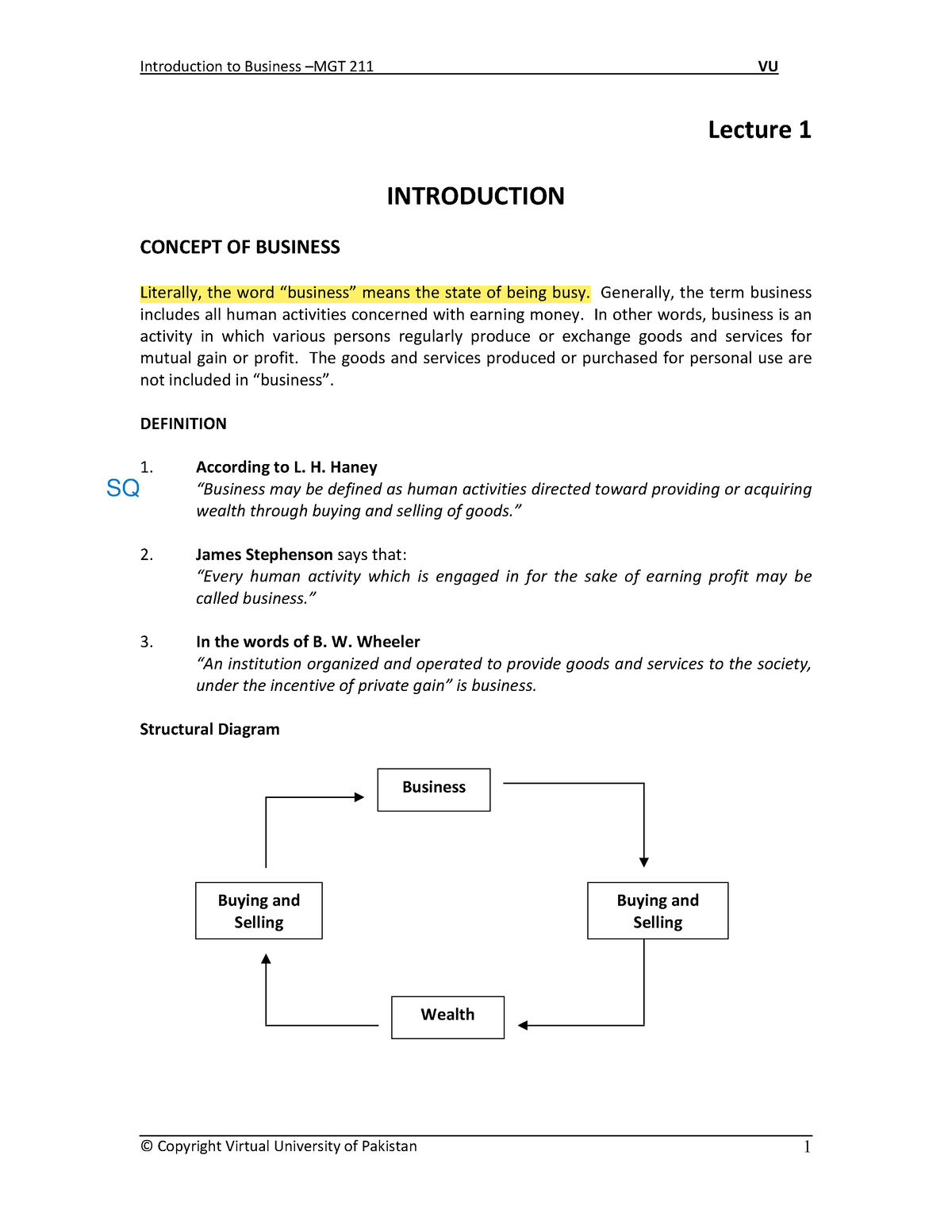 Handouts MGT211 - Updated - © Copyright Virtual University Of Pakistan ...