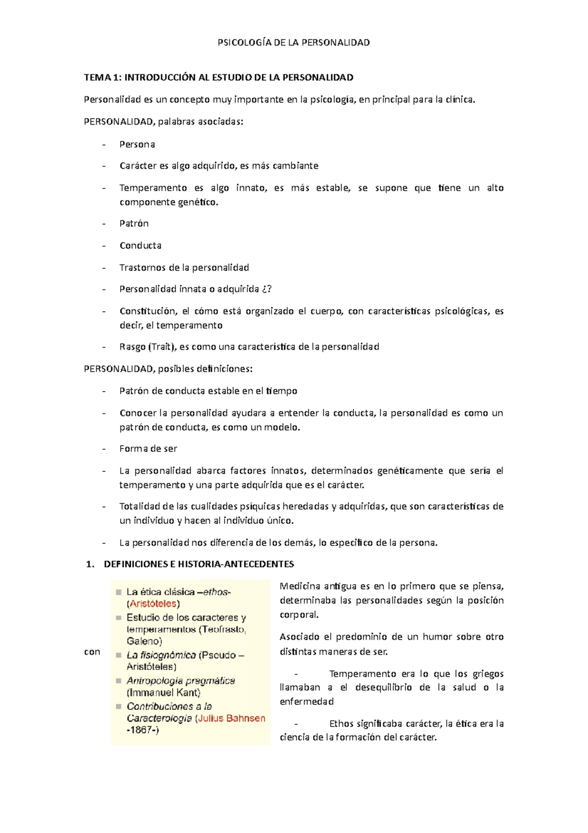 TEMA 1 completo - Psicología - TEMA 1: INTRODUCCIÓN AL ESTUDIO DE LA ...
