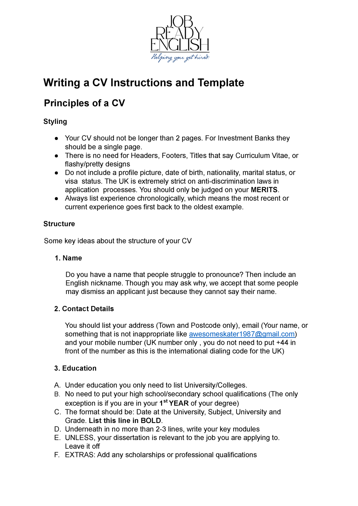 2023-cv-instructions-and-template-writing-a-cv-instructions-and