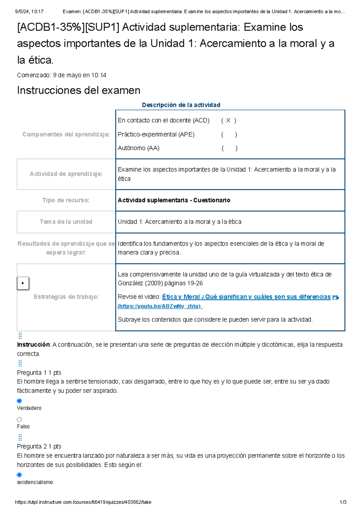 Examen [ACDB 1-35%][SUP 1] Actividad Suplementaria Examine Los Aspectos ...