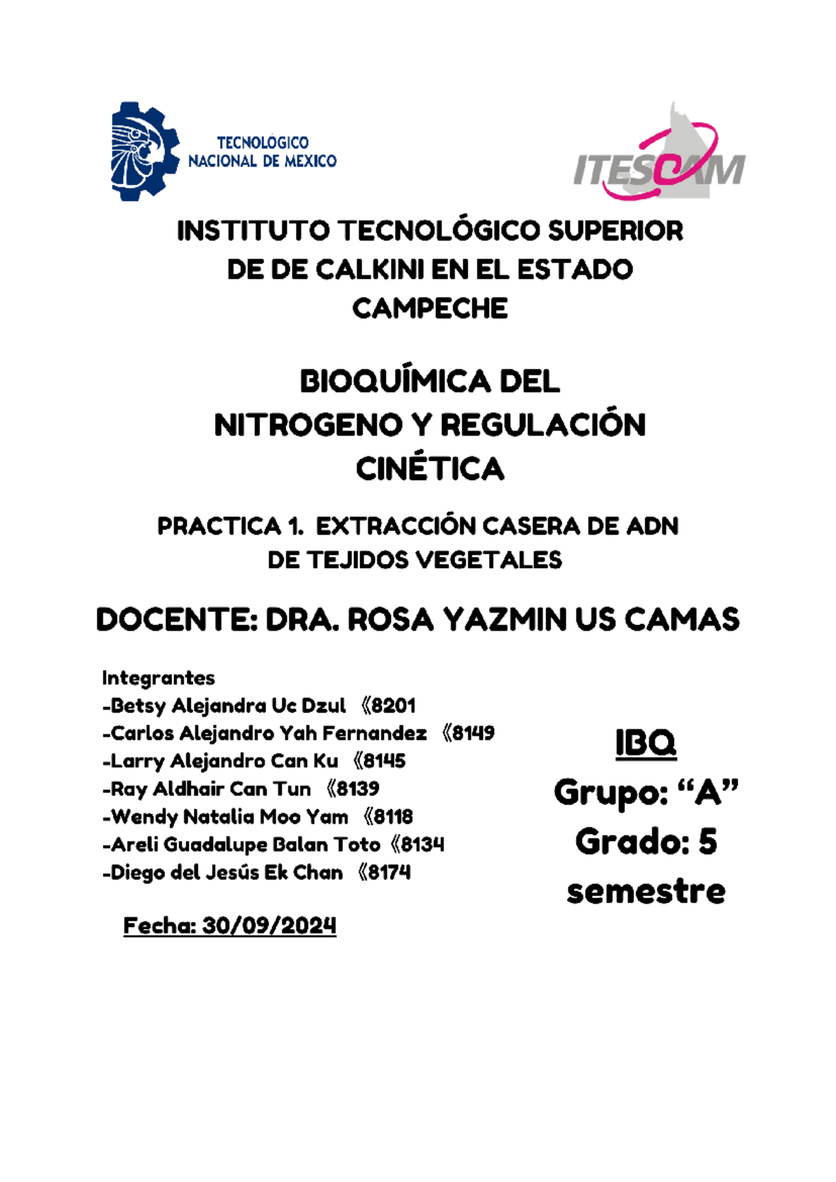 Practica 1 Extracción del ADN BIOQdel Nitrog - EXTRACCIÓN CASERA DE ADN ...