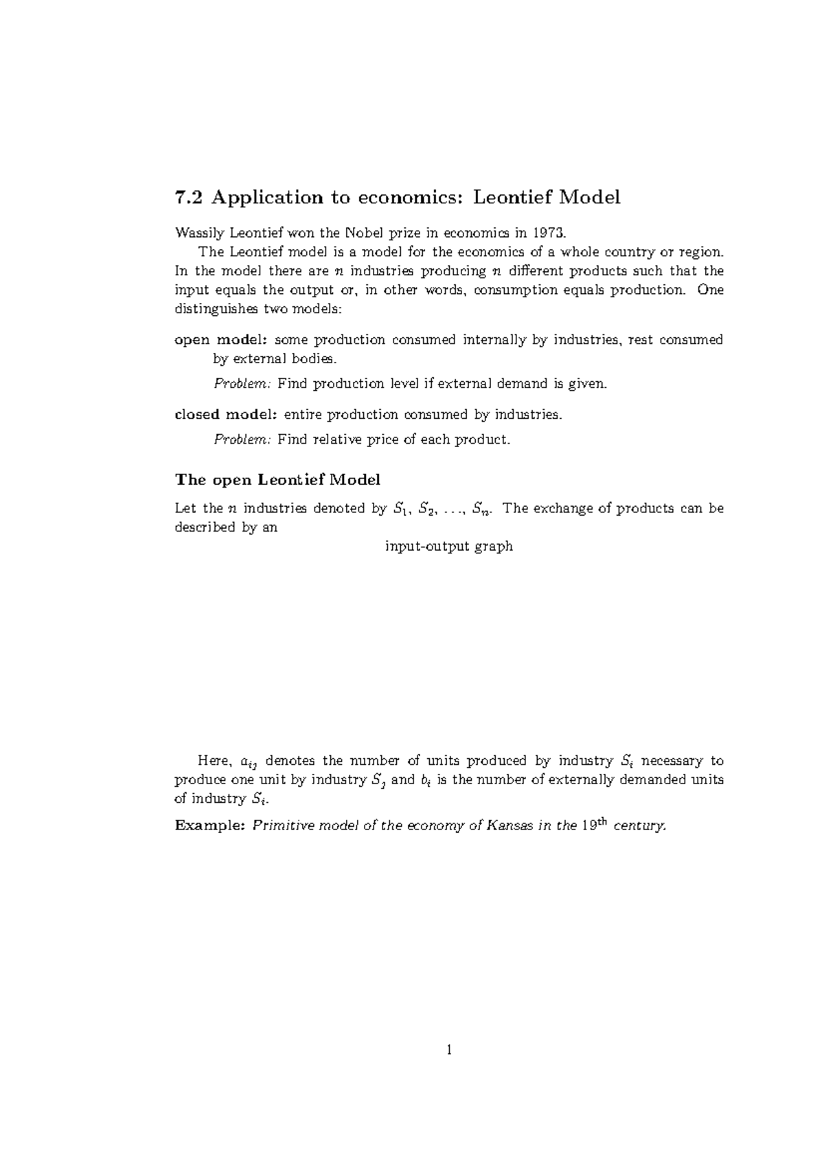 Leontief - Accounting - 7 Application to economics: Leontief Model ...
