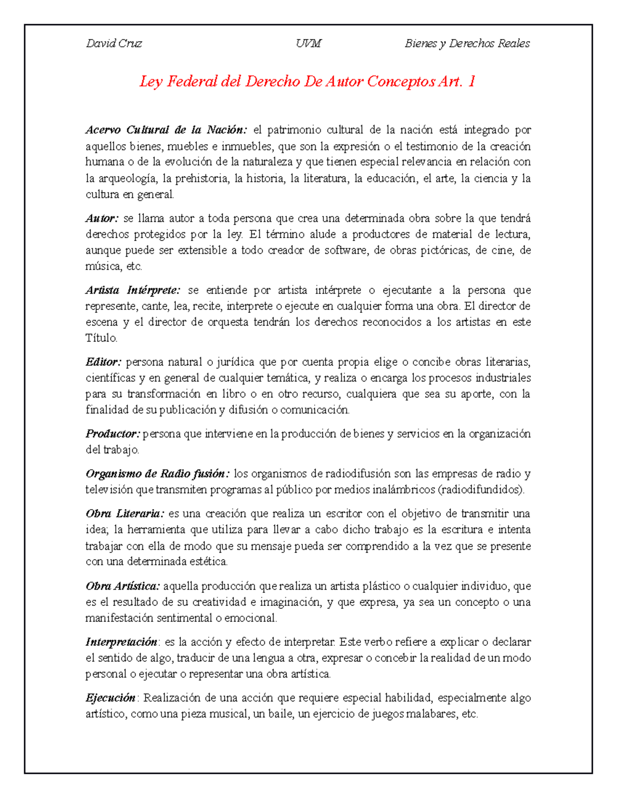 Definiciones LFDA - Tarea - David CruzUVMBienes y Derechos Reales Ley ...