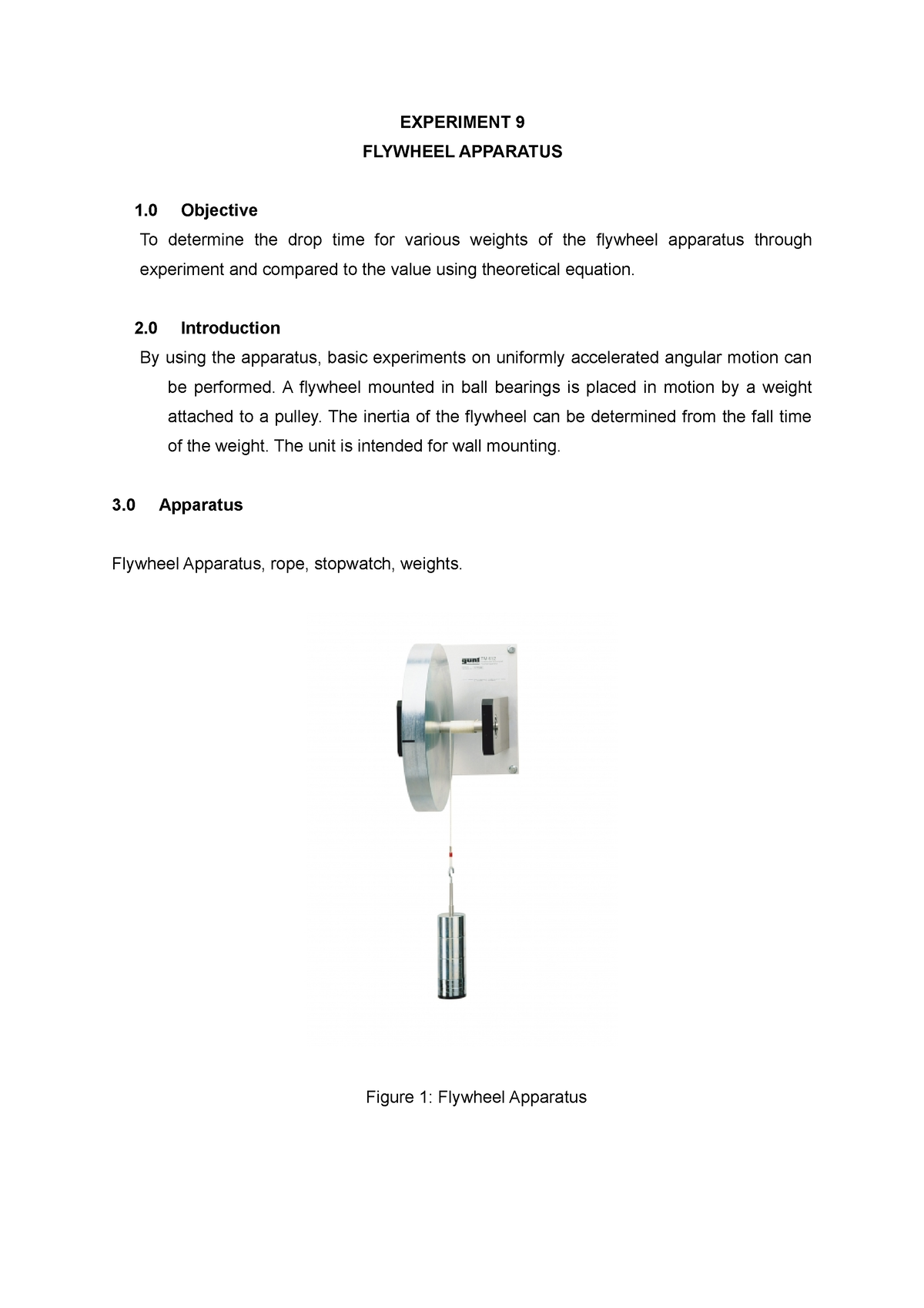 flywheel experiment report