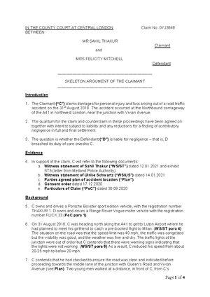 Summary of notes on Amendment of SOC - Civil Litigation and Dispute ...