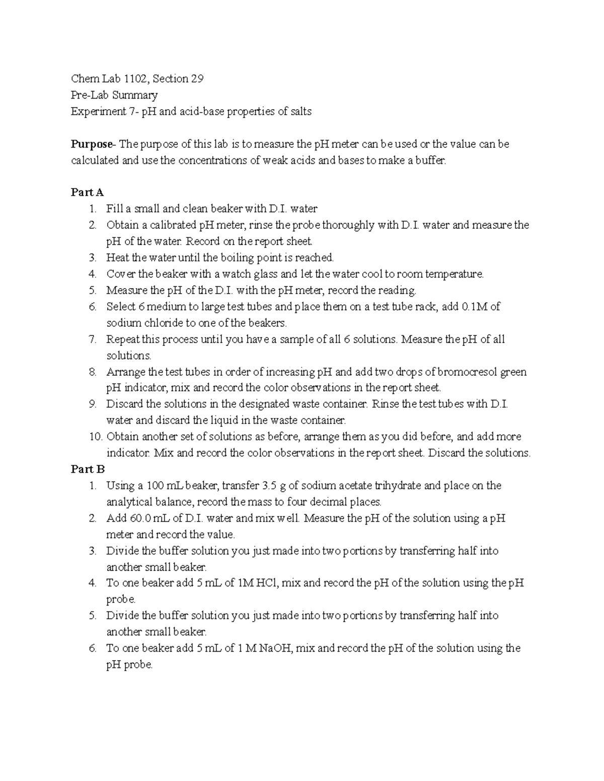 experiment 7 pre lab chem 101