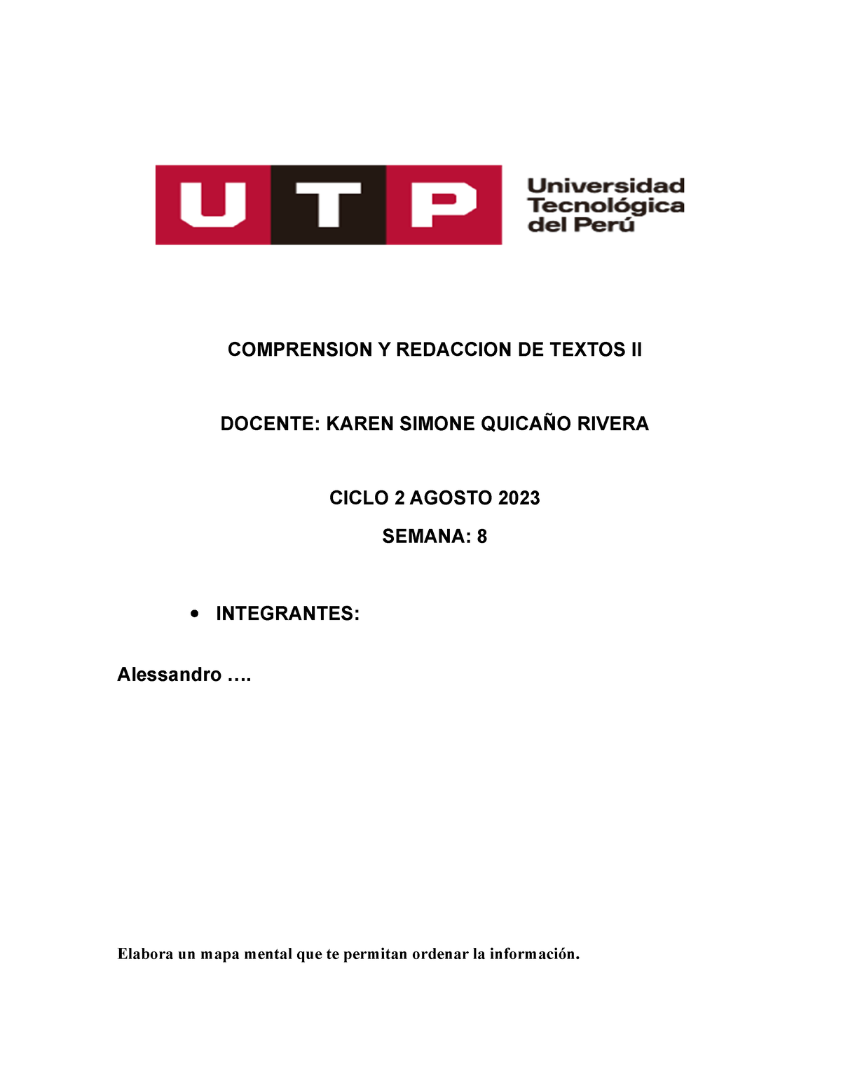 Comprension Y Redaccion DE Textos II Week 8 - COMPRENSION Y REDACCION ...