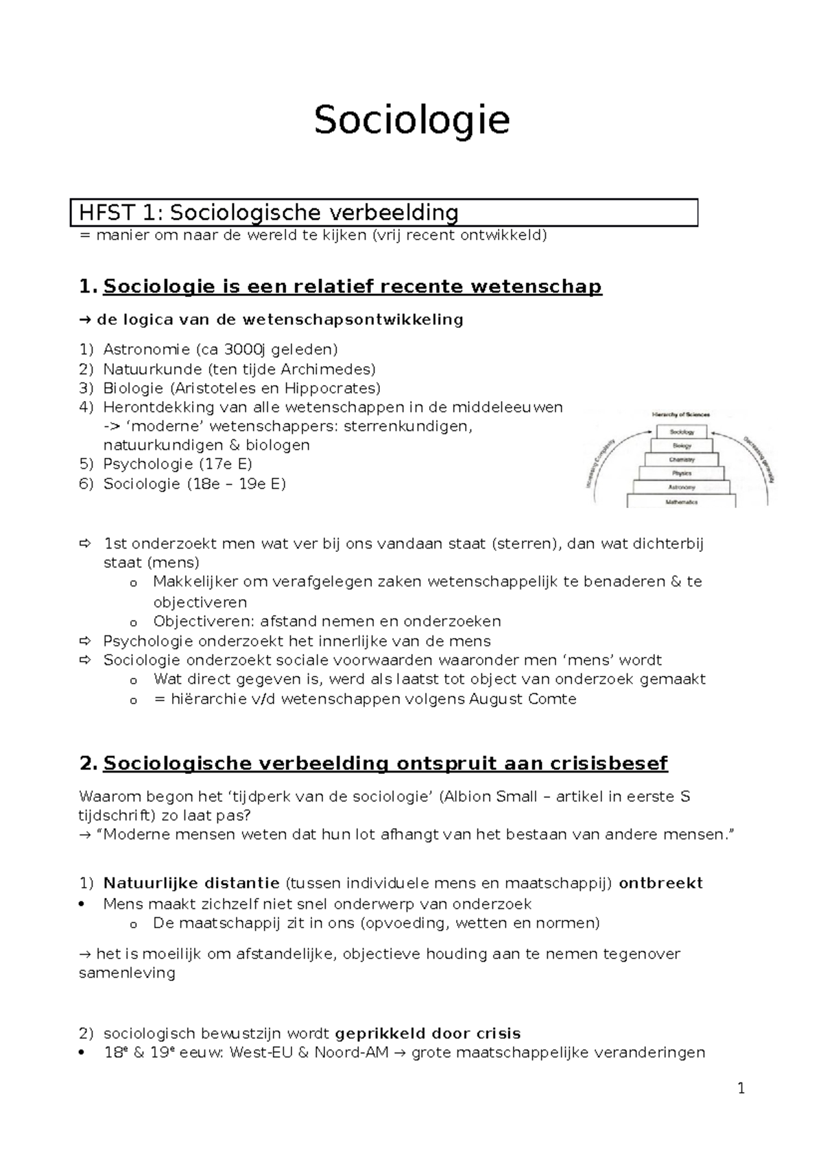 Sociologie les12 Sociologie HFST 1 Sociologische verbeelding