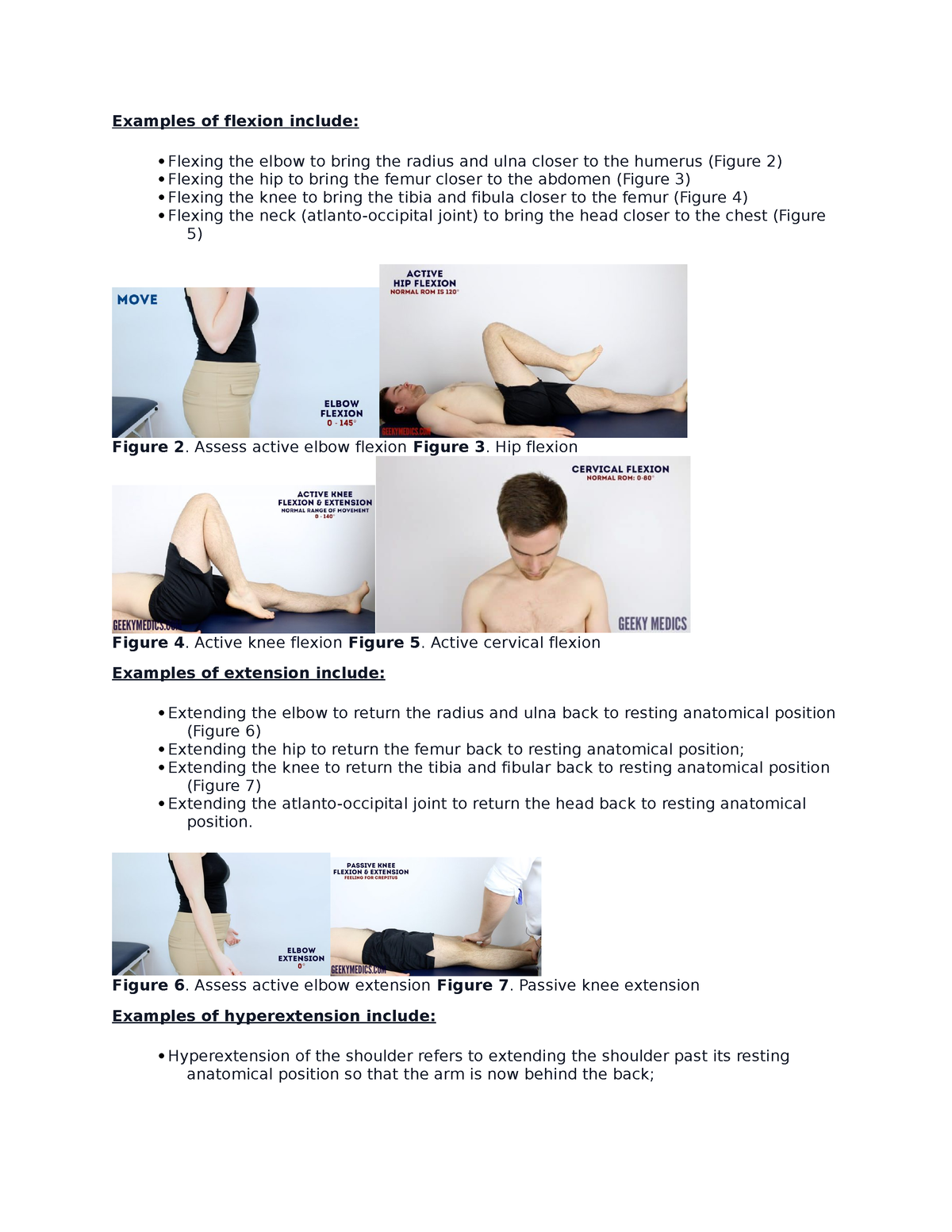 Docs human movement - Examples of flexion include: Flexing the elbow to ...