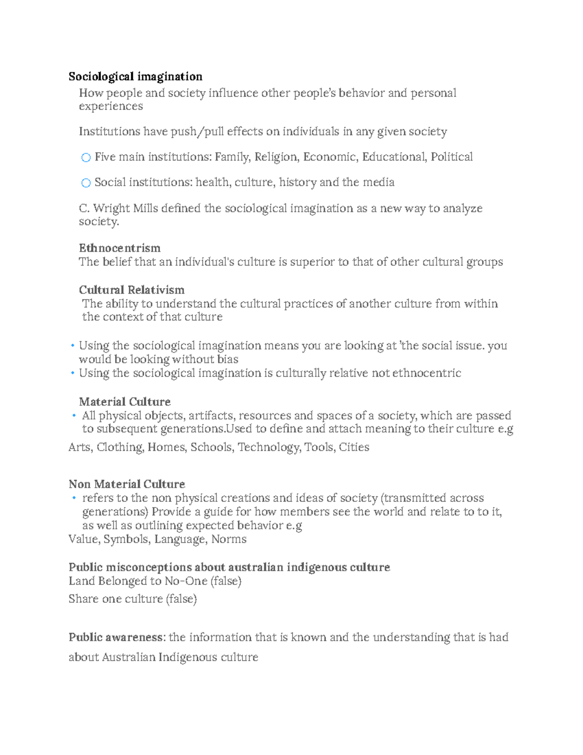 Sociology Exam Notes Sociological imagination How people and society(03)