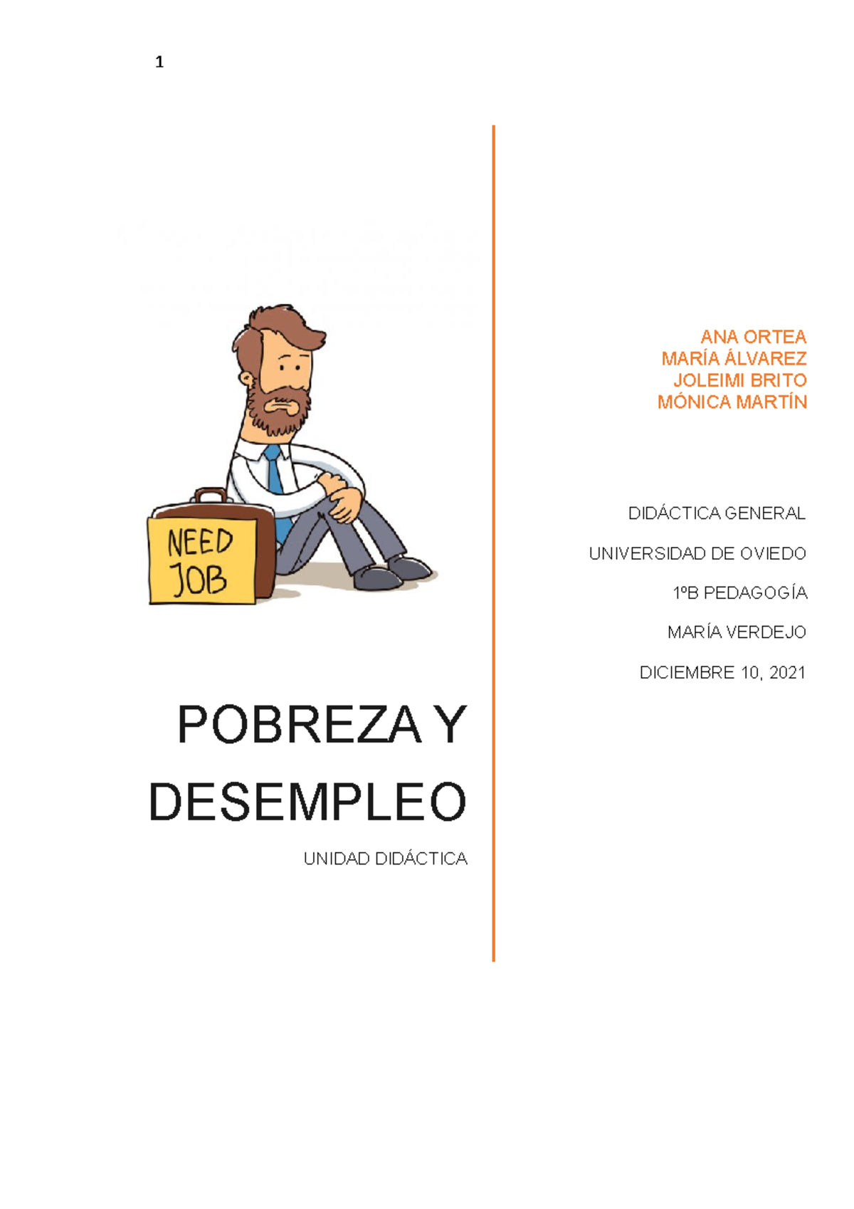 El Desempleo Y La Pobreza. Practica - POBREZA Y DESEMPLEO UNIDAD ...