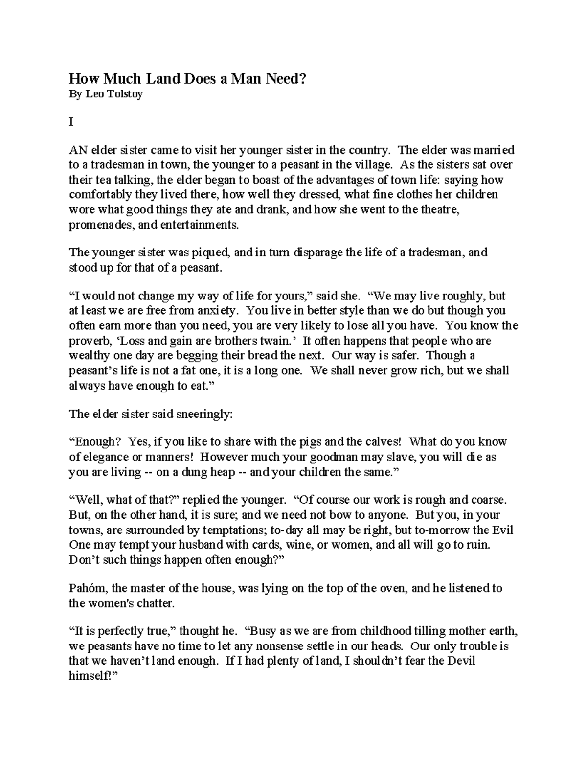 Howmuchlanddoesamanneed VENA Okode How Much Land Does a Man