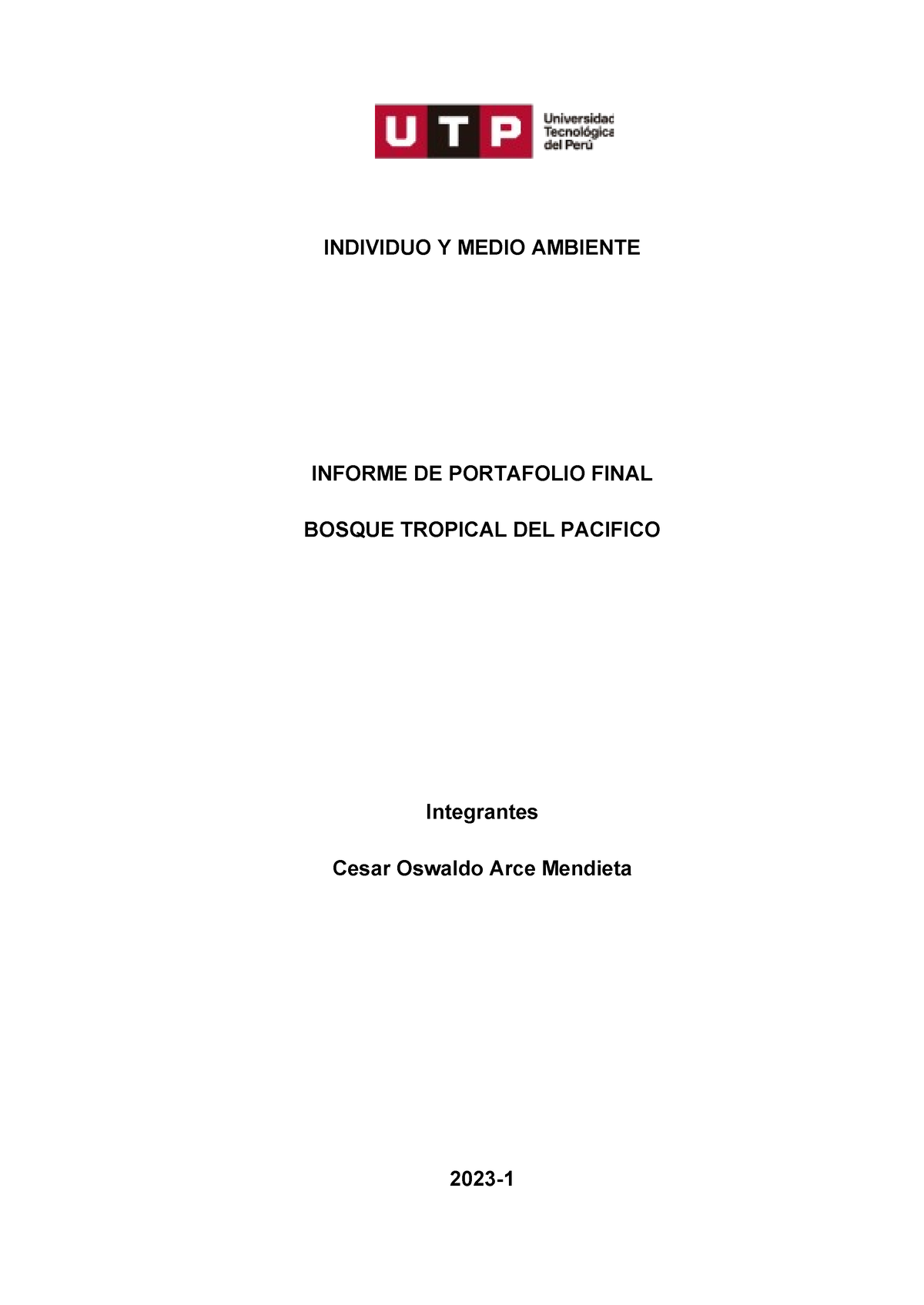 Práctica Calificada 2 - Borrador De Informe Final - INDIVIDUO Y MEDIO ...