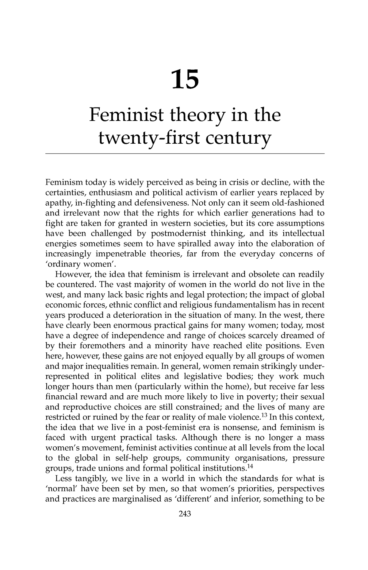 Feminist Theory In The 21st Century 15 Feminist Theory In The Twenty First Century Feminism