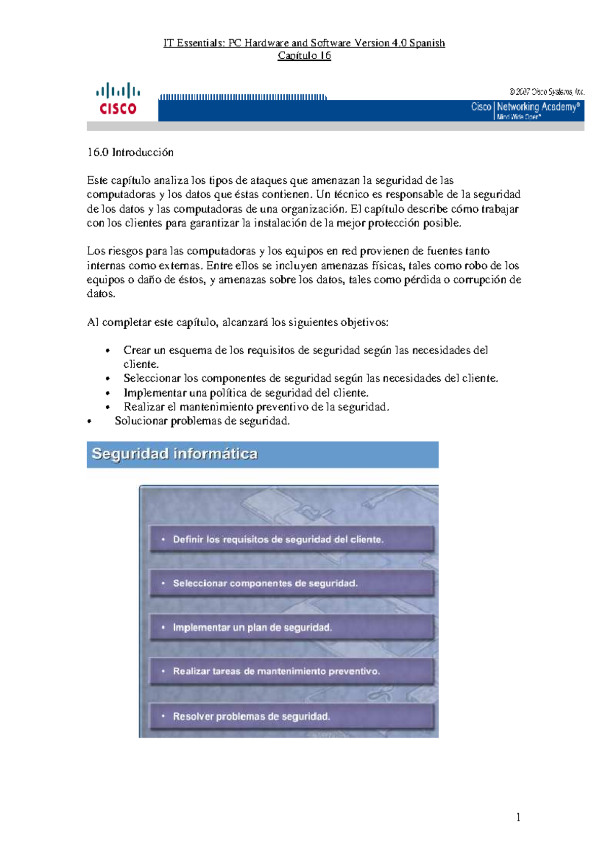 Capitulo 16 PC Hardware and Software Version 40 Spanish - Capítulo 16 ...