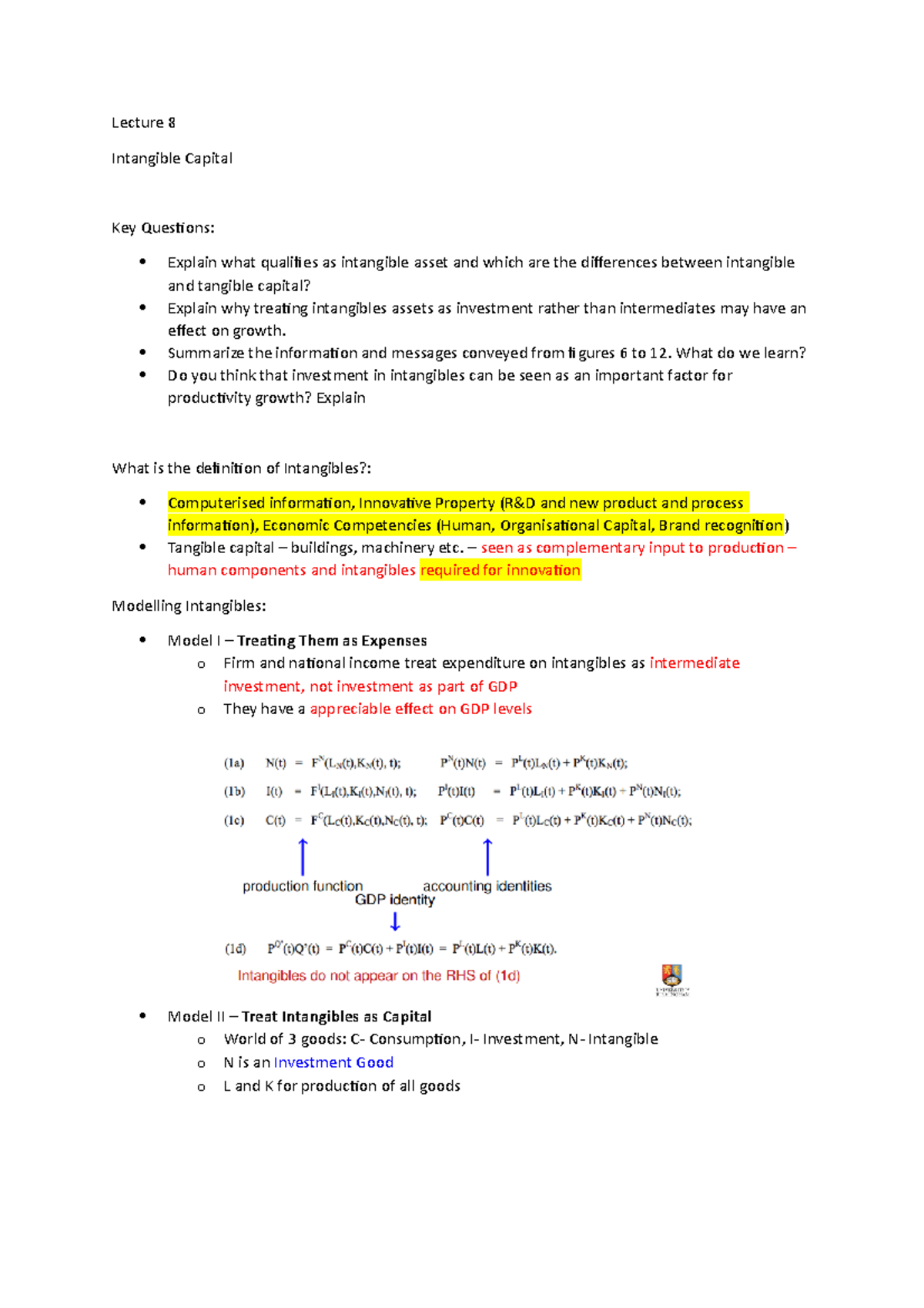 Topic In Econ Lecture 8 08 059 Studocu