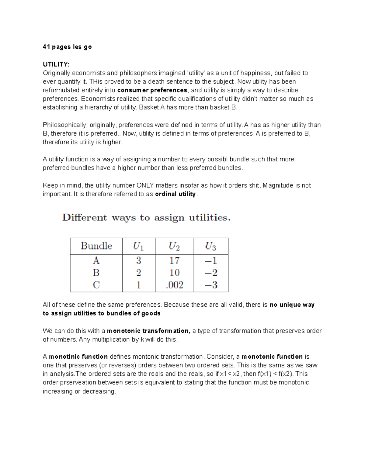 Week 3-4 Chapters 4 and 5 Utility and choice - 41 pages les go UTILITY ...