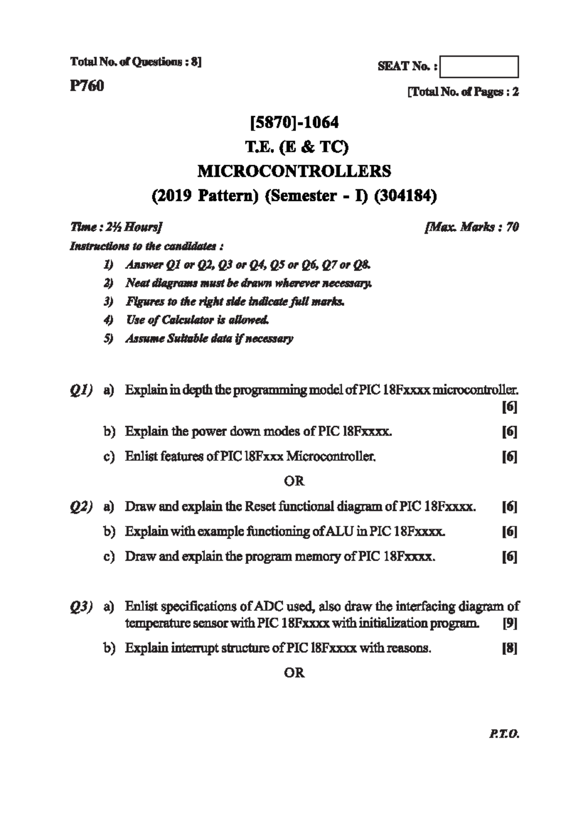 Mc123 - ..... - Total No. of Questions : SEAT No. : P760 No. of Pages ...