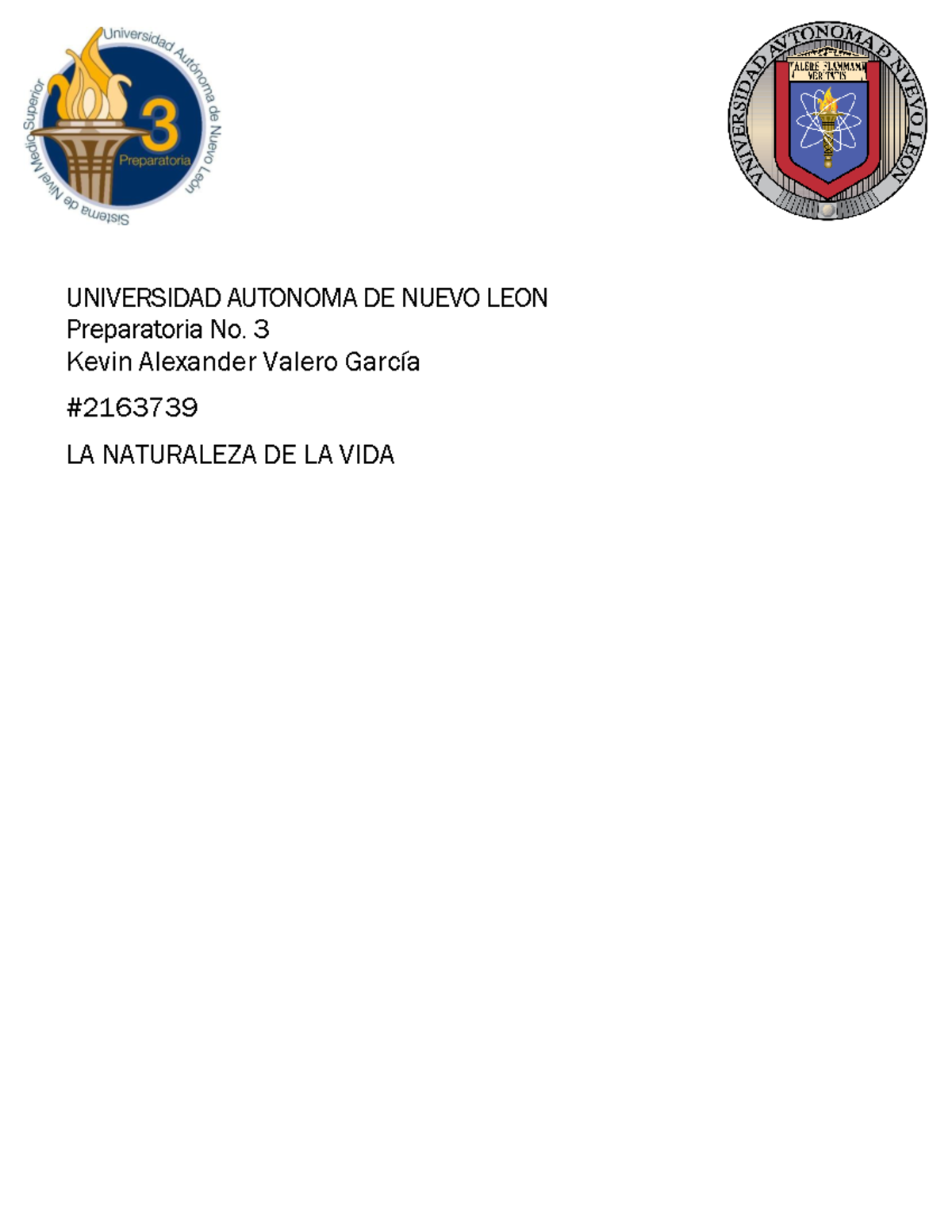 evidencia etapa 1 - UNIVERSIDAD AUTONOMA DE NUEVO LEON Preparatoria No ...