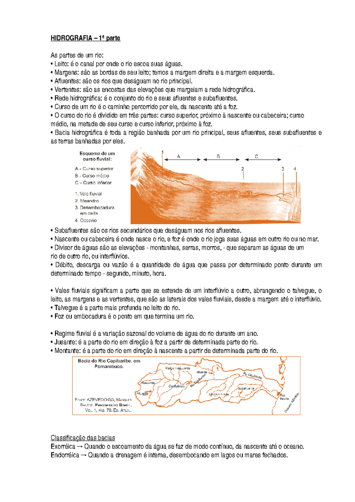 Geografia- A Hidrografia - HIDROGRAFIA – 1ª parte As partes de um rio ...