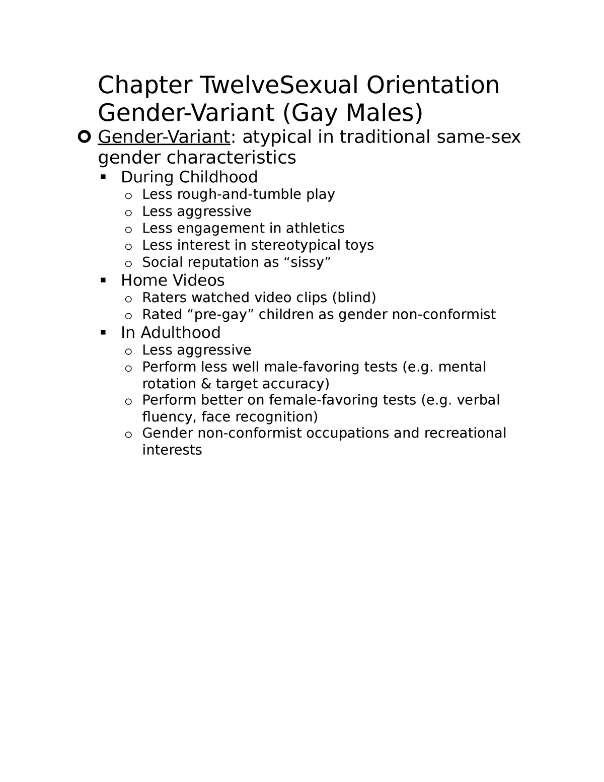 Chapter Twelve Sexual Orientation Gender Chapter Twelvesexual