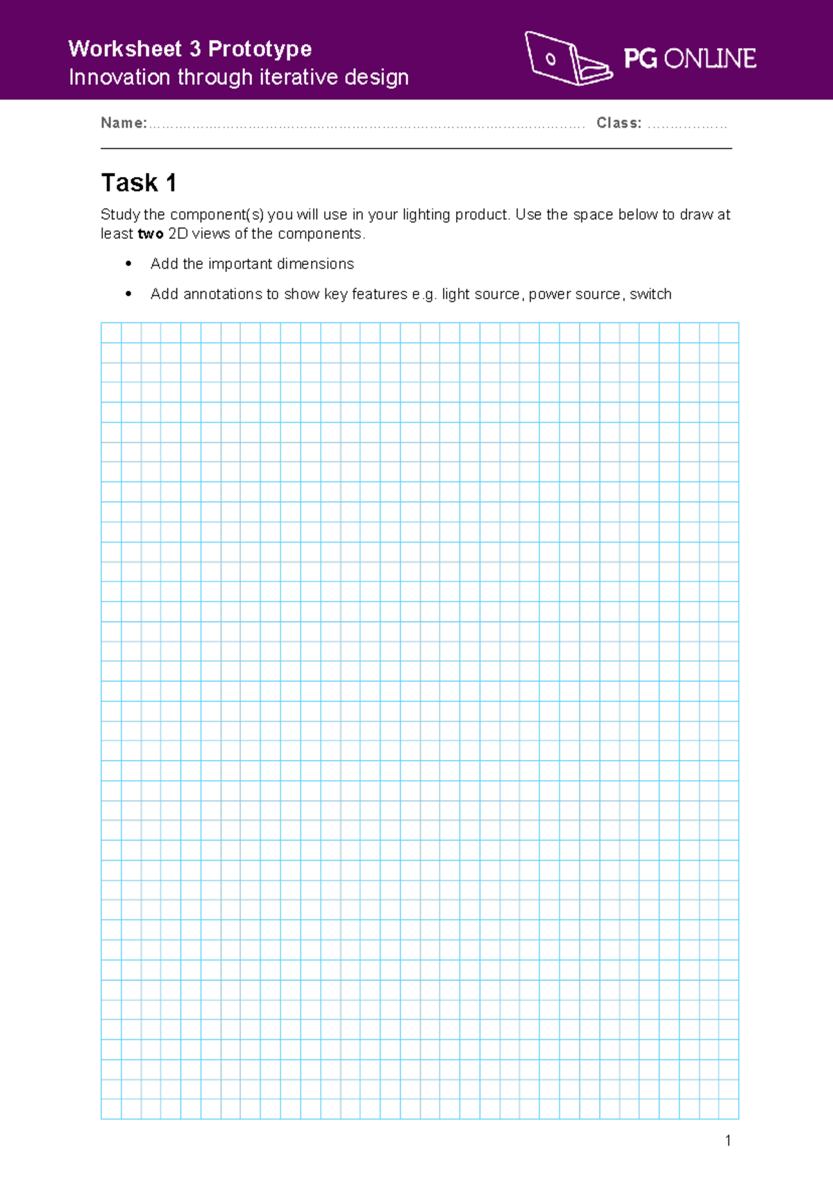 KS3 DT L3 Prototype Worksheet - Worksheet 3 Prototype Innovation ...