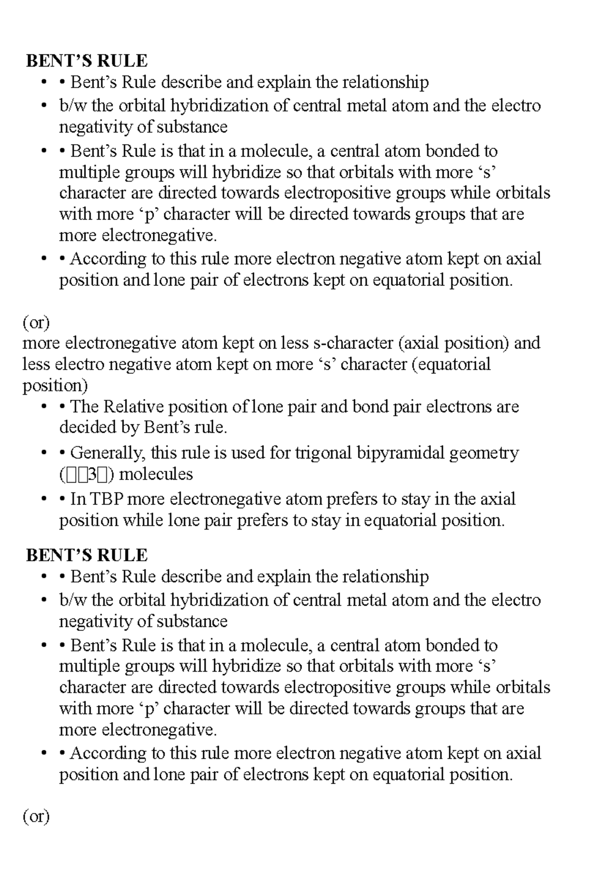 Bent Rule Lecture Note Rule Rule Describe And Explain The