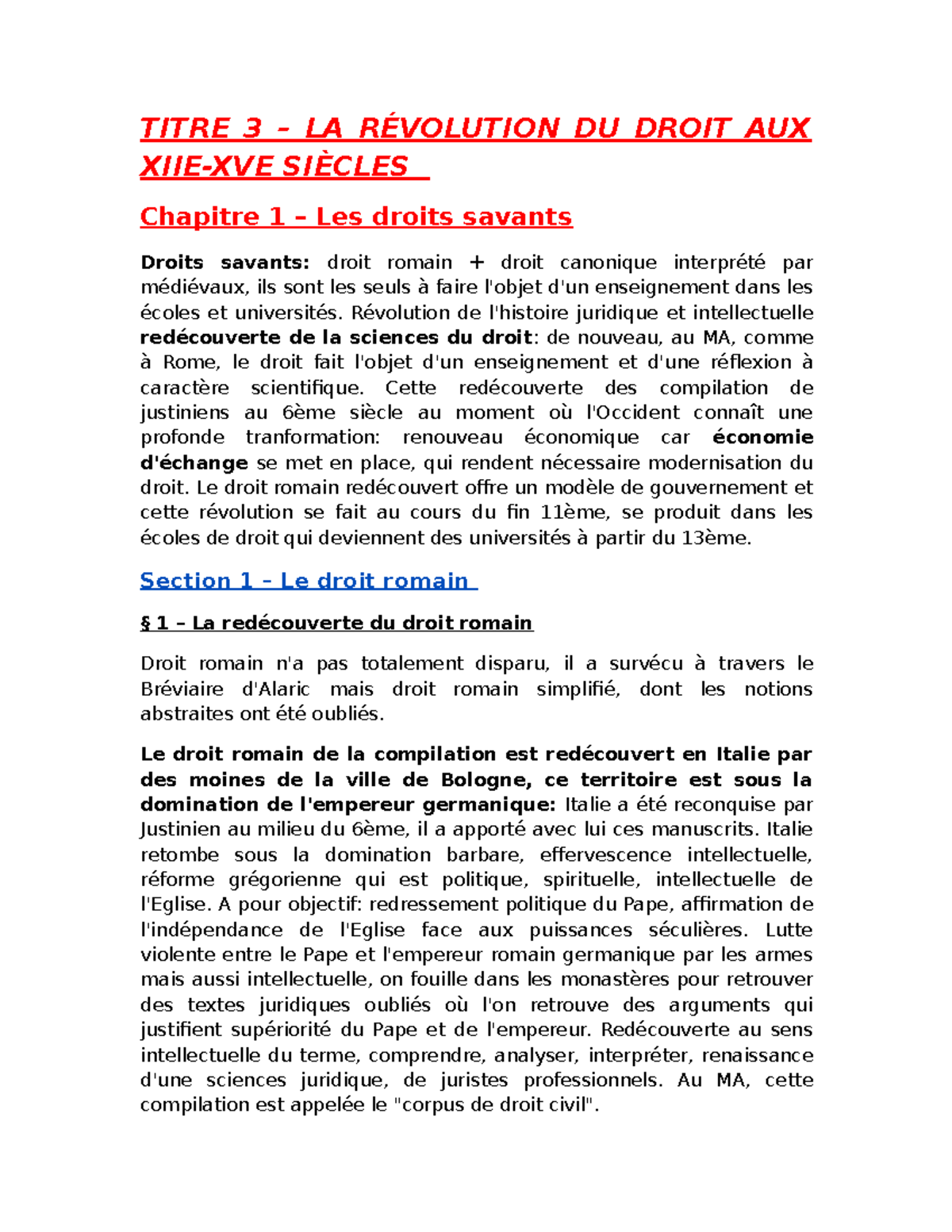 Partie 2 Titre 3 Histoire du droit L1S1 TITRE 3 LA RÉVOLUTION DU