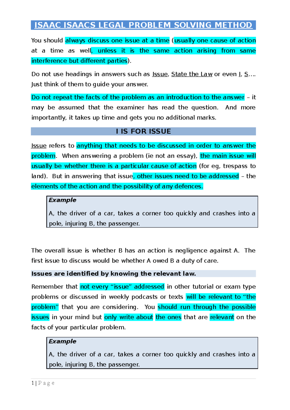 2 Isaac Isaacs 2021 practice material for work! ISAAC ISAACS LEGAL(04)