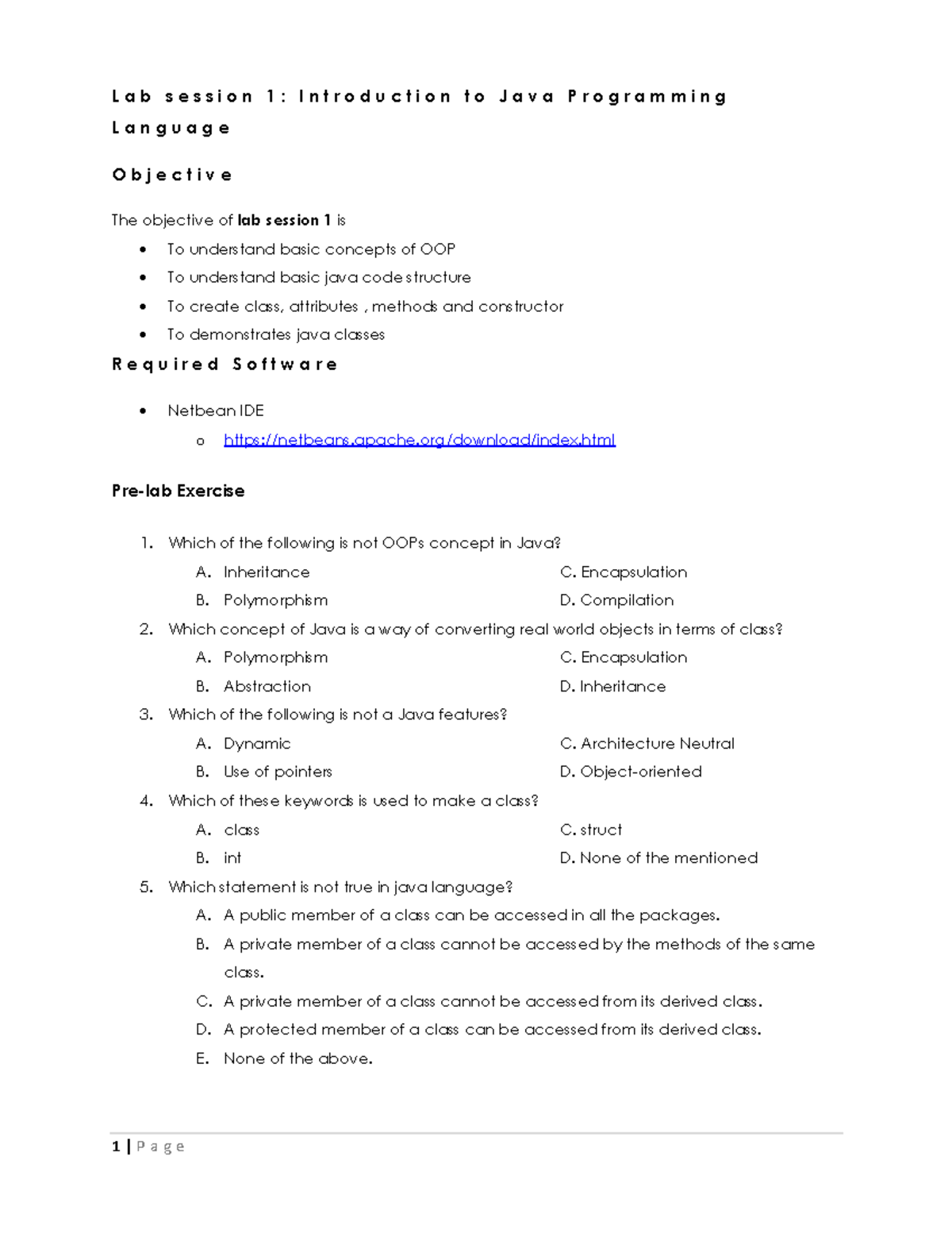 OOP Lab session 1 - Distributed System Programming - L a b s e s s i o ...