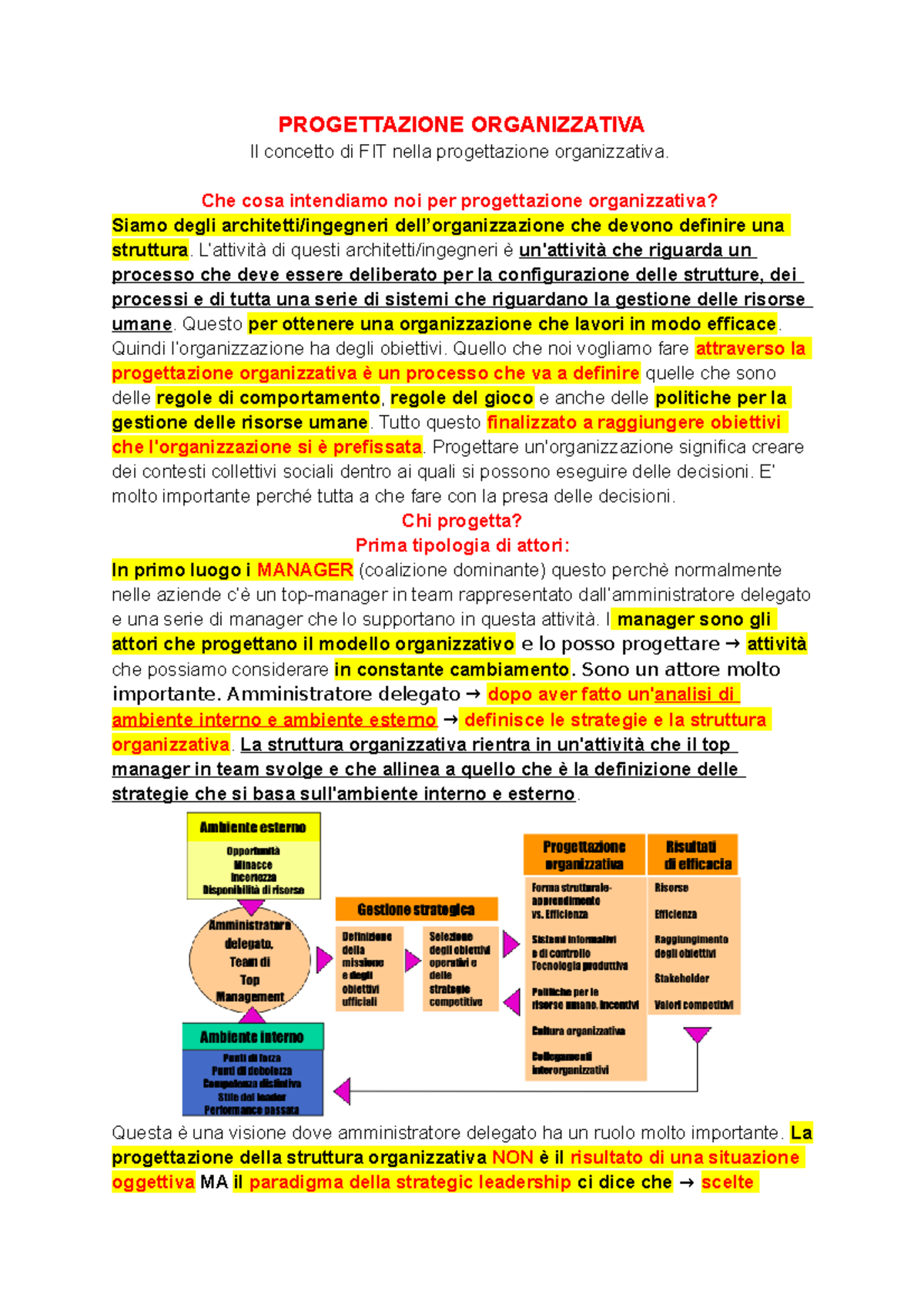 Progettazione Organizzativa Finale Lezioni 21/22 - PROGETTAZIONE ...