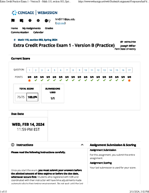 Practice Exam 3 - Version B - Math 110 UP, Fall 2022 Web Assign - EN ...