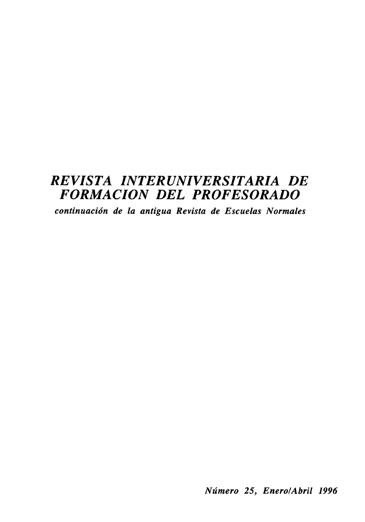 Revista Interuniversitaria - REVISTA INTERUNIVERSITARIA DE FORMACION ...