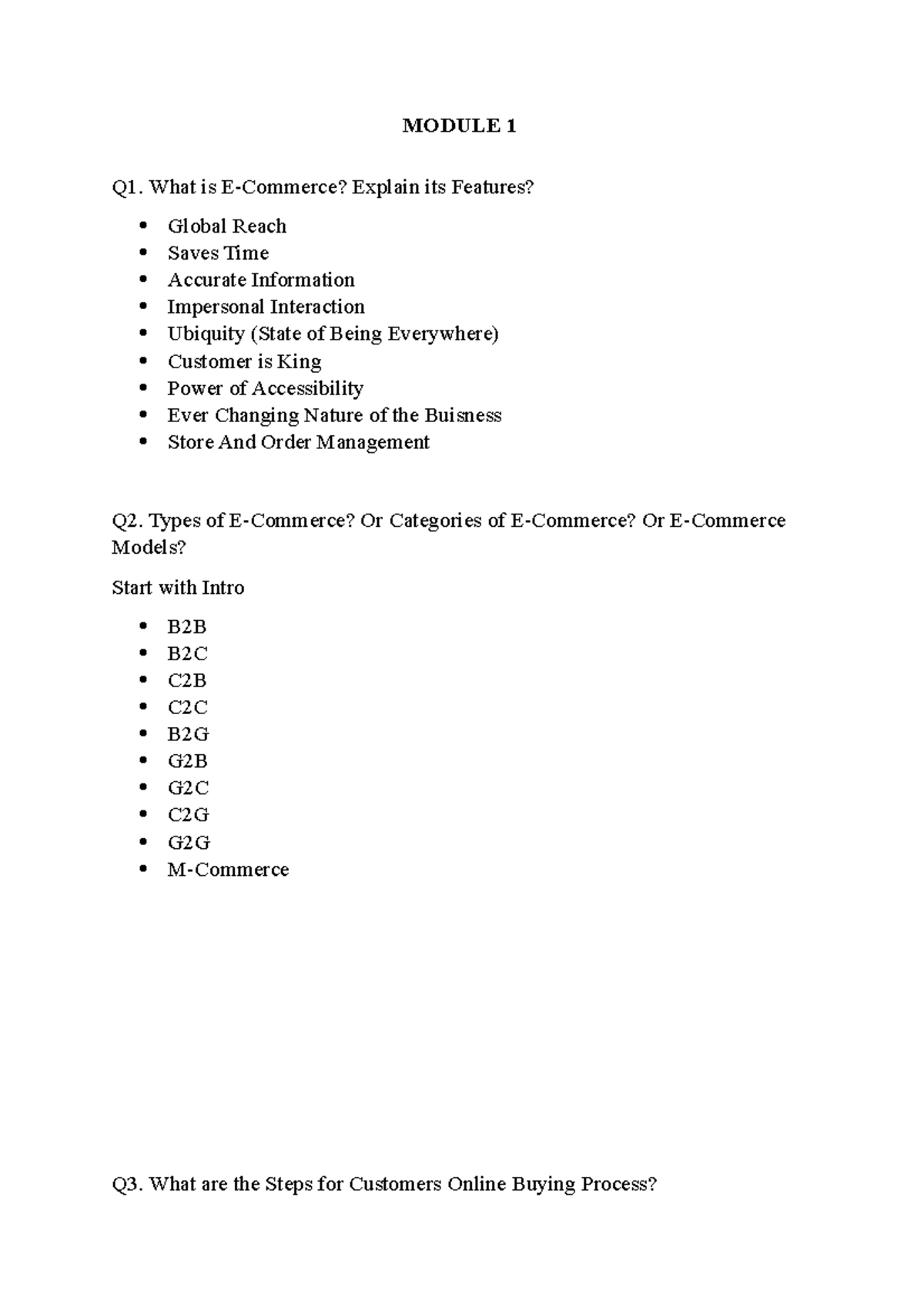 Importance MODULE 1 Q1. What is Explain its