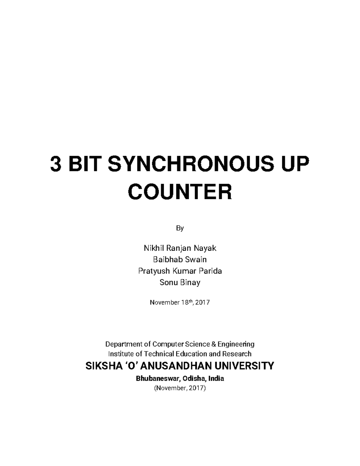 3 Bit Synchronous Up Counter - 3 BIT SYNCHRONOUS UP COUNTER By Nikhil ...