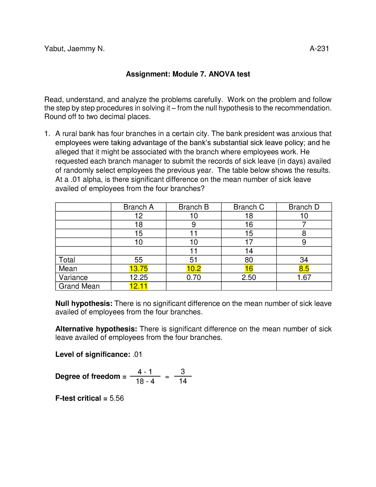 assignment module 7. anova test