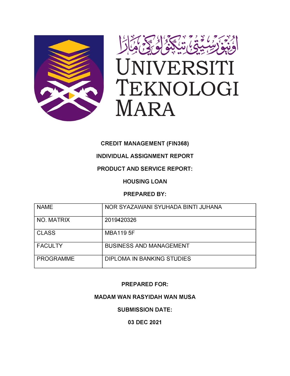 group assignment fin368