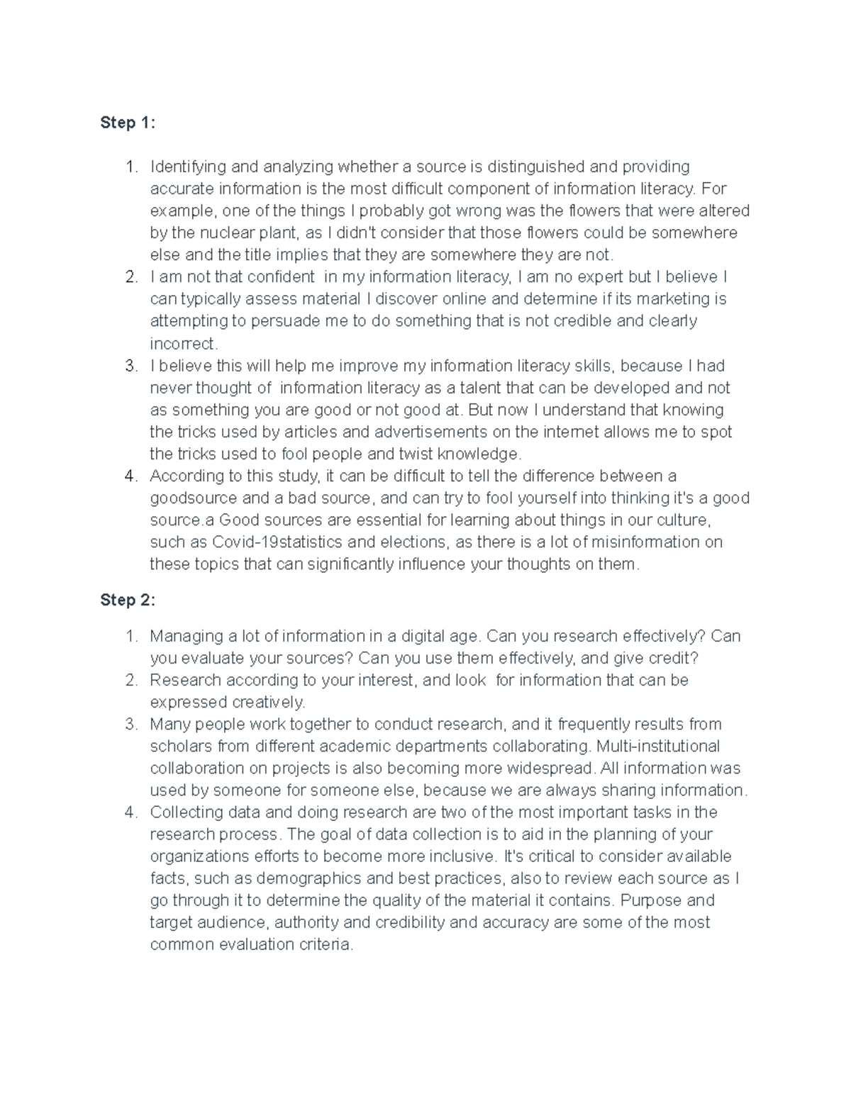 Module 0 Information Literacy Within and Beyond the Classroom ...