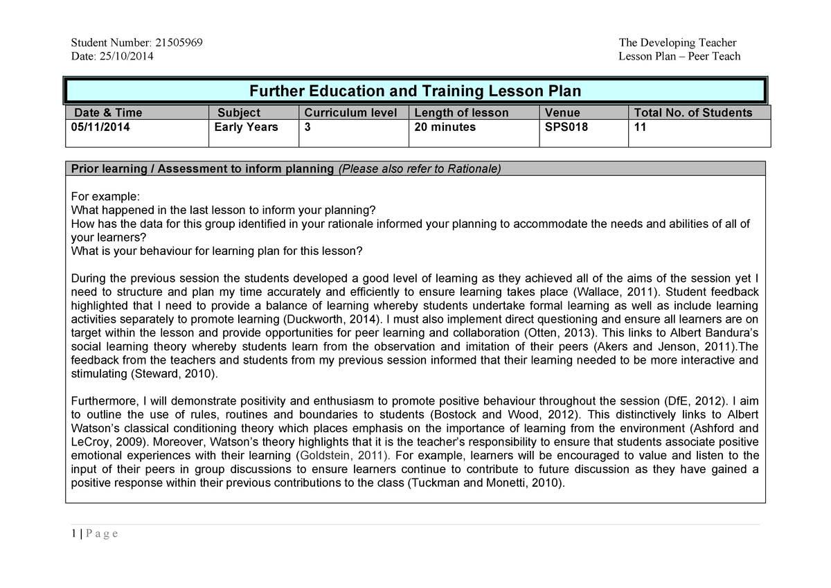 Lesson Plan Proforma Ppd197 Ulster Studocu