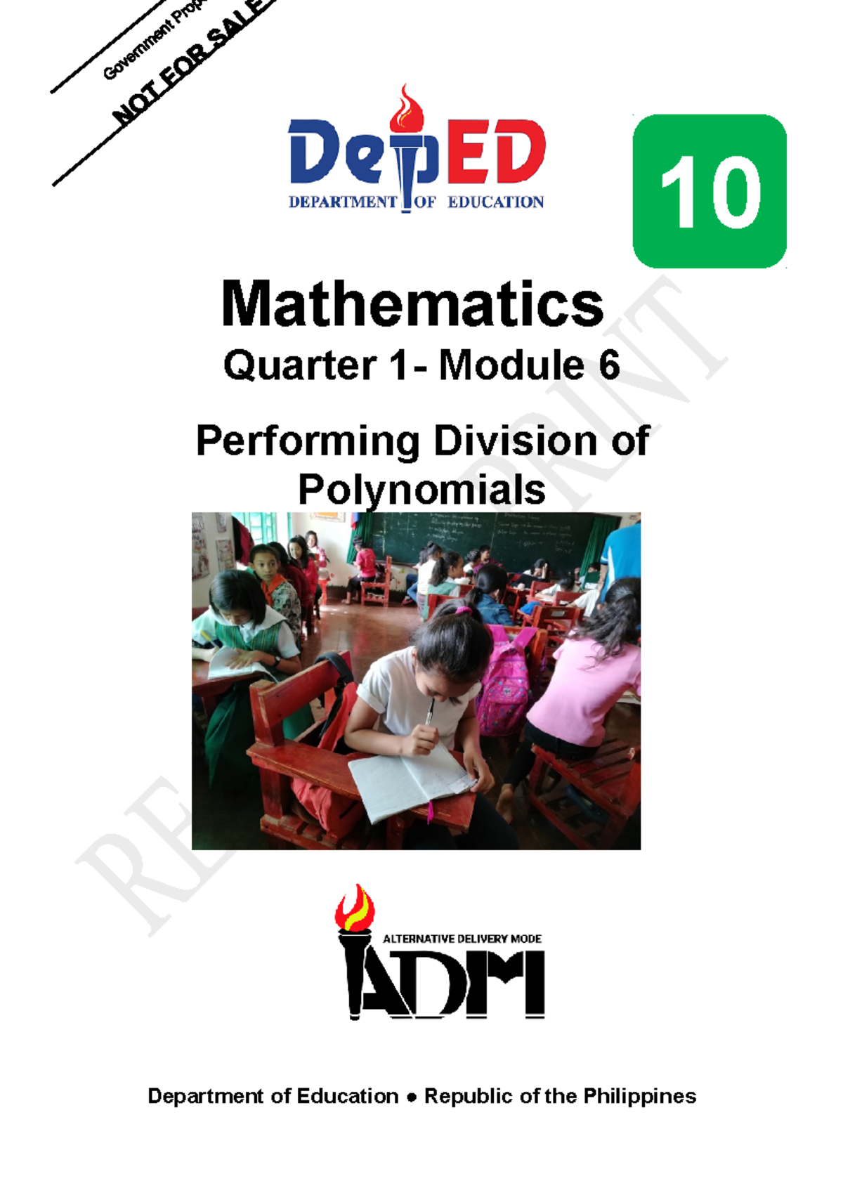 Division of POlynomials - NOT Mathematics Quarter 1- Module 6 ...